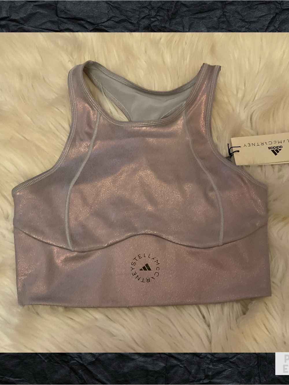 Adidas by Stella McCartney aSMC Shine Crop Top - NWT - Size XS - Hazy Rose